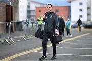29 March 2024; Shamrock Rovers goalkeeper Leon Pohls arrives for the SSE Airtricity Men's Premier Division match between Shamrock Rovers and Bohemians at Tallaght Stadium in Dublin. Photo by Stephen McCarthy/Sportsfile