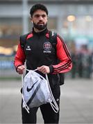 29 March 2024; Declan McDaid of Bohemians arrives for the SSE Airtricity Men's Premier Division match between Shamrock Rovers and Bohemians at Tallaght Stadium in Dublin. Photo by Stephen McCarthy/Sportsfile