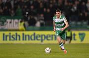 29 March 2024; Dylan Watts of Shamrock Rovers during the SSE Airtricity Men's Premier Division match between Shamrock Rovers and Bohemians at Tallaght Stadium in Dublin. Photo by Stephen McCarthy/Sportsfile