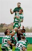 30 March 2024; Niccolò Cannone of Benetton wins posssesion in a lineout against Niall Murray of Connacht during the United Rugby Championship match between Benetton and Connacht at Stadio Monigo in Treviso, Italy. Photo by Roberto Bregani/Sportsfile