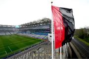 30 March 2024; A general view of a Down flag before the Allianz Football League Division 3 final match between Down and Westmeath at Croke Park in Dublin. Photo by Ramsey Cardy/Sportsfile