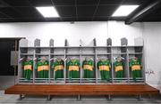 30 March 2024; A general view of Leitrim jerseys before the Allianz Football League Division 4 final match between Laois and Leitrim at Croke Park in Dublin. Photo by Ramsey Cardy/Sportsfile