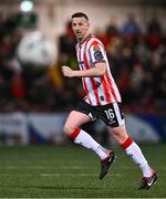 29 March 2024; Shane McEleney of Derry City during the SSE Airtricity Men's Premier Division match between Derry City and Galway United at The Ryan McBride Brandywell Stadium in Derry. Photo by Ben McShane/Sportsfile