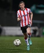 29 March 2024; Daniel Kelly of Derry City during the SSE Airtricity Men's Premier Division match between Derry City and Galway United at The Ryan McBride Brandywell Stadium in Derry. Photo by Ben McShane/Sportsfile