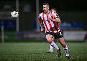 29 March 2024; Shane McEleney of Derry City during the SSE Airtricity Men's Premier Division match between Derry City and Galway United at The Ryan McBride Brandywell Stadium in Derry. Photo by Ben McShane/Sportsfile