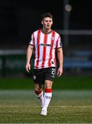 29 March 2024; Danny Mullen of Derry City during the SSE Airtricity Men's Premier Division match between Derry City and Galway United at The Ryan McBride Brandywell Stadium in Derry. Photo by Ben McShane/Sportsfile