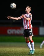 29 March 2024; Ronan Boyce of Derry City during the SSE Airtricity Men's Premier Division match between Derry City and Galway United at The Ryan McBride Brandywell Stadium in Derry. Photo by Ben McShane/Sportsfile