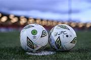 29 March 2024; Matchballs before the SSE Airtricity Men's Premier Division match between Derry City and Galway United at The Ryan McBride Brandywell Stadium in Derry. Photo by Ben McShane/Sportsfile