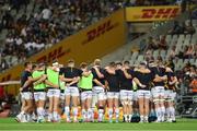 30 March 2024; Ulster huddle before the United Rugby Championship match between DHL Stormers and Ulster at DHL Stadium in Cape Town, South Africa. Photo by Shaun Roy/Sportsfile