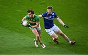30 March 2024; Darragh Rooney of Leitrim in action against Mark Timmons of Laois during the Allianz Football League Division 4 final match between Laois and Leitrim at Croke Park in Dublin. Photo by Ramsey Cardy/Sportsfile
