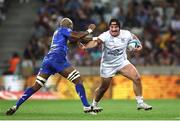 30 March 2024; Tom O'Toole of Ulster attempts to get past Hacjivah Dayimani of DHL Stormers during the United Rugby Championship match between DHL Stormers and Ulster at DHL Stadium in Cape Town, South Africa. Photo by Shaun Roy/Sportsfile