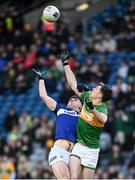 30 March 2024; Pearce Dolan of Leitrim and Damon Larkin of Laois during the Allianz Football League Division 4 final match between Laois and Leitrim at Croke Park in Dublin. Photo by Ramsey Cardy/Sportsfile