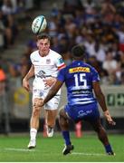 30 March 2024; Ethan McIlroy of Ulster kicks ahead during the United Rugby Championship match between DHL Stormers and Ulster at DHL Stadium in Cape Town, South Africa. Photo by Shaun Roy/Sportsfile