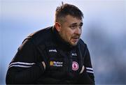 30 March 2024; Tyrone manager Stevie McGarry reacts to a missed opportunity late on in the Allianz Hurling League Division 2B final match between Derry and Tyrone at the Derry GAA Centre of Excellence in Owenbeg, Derry. Photo by Ben McShane/Sportsfile
