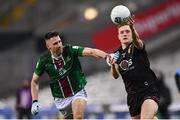 30 March 2024; Liam Kerr of Down in action against James Dolan of Westmeath during the Allianz Football League Division 3 final match between Down and Westmeath at Croke Park in Dublin. Photo by Shauna Clinton/Sportsfile