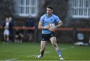 30 March 2024; Ruairi Shields of UCD during the annual Men’s Rugby Colours match between Dublin University and UCD at College Park in Trinity College, Dublin. Photo by Sam Barnes/Sportsfile