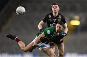 30 March 2024; Ronan O'Toole of Westmeath is tackled by Peter Fegan of Down during the Allianz Football League Division 3 final match between Down and Westmeath at Croke Park in Dublin. Photo by Shauna Clinton/Sportsfile