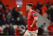 30 March 2024; Jack Crowley of Munster reacts to conceding a try during the United Rugby Championship match between Munster and Cardiff at Thomond Park in Limerick. Photo by Harry Murphy/Sportsfile