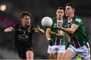 30 March 2024; Sam McCartan of Westmeath in action against Ceilum Doherty of Down during the Allianz Football League Division 3 final match between Down and Westmeath at Croke Park in Dublin. Photo by Shauna Clinton/Sportsfile