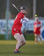 30 March 2024; Ruairí Ó Mianáin of Derry during the Allianz Hurling League Division 2B final match between Derry and Tyrone at the Derry GAA Centre of Excellence in Owenbeg, Derry. Photo by Ben McShane/Sportsfile