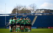 31 March 2024; Ireland players huddle during the Women's Six Nations Rugby Championship match between Ireland and Italy at the RDS Arena in Dublin. Photo by Harry Murphy/Sportsfile