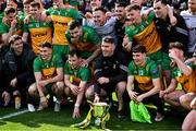 31 March 2024; Donegal joint-captain Patrick McBrearty holds the cup as he celebrates with team-mates after their side's victory in the Allianz Football League Division 2 Final match between Armagh and Donegal at Croke Park in Dublin. Photo by Piaras Ó Mídheach/Sportsfile