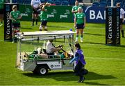 31 March 2024; Lauren Delany of Ireland leaves the field with an injury during the Women's Six Nations Rugby Championship match between Ireland and Italy at the RDS Arena in Dublin. Photo by Harry Murphy/Sportsfile