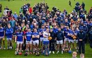 31 March 2024; Laois players after the Allianz Hurling League Division 2A Final match between Carlow and Laois at Netwatch Cullen Park in Carlow. Photo by Ben McShane/Sportsfile
