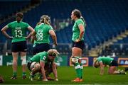 31 March 2024; Ireland players including Sam Monaghan and Fiona Tuite after their side's defeat in during the Women's Six Nations Rugby Championship match between Ireland and Italy at the RDS Arena in Dublin. Photo by Harry Murphy/Sportsfile