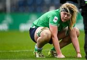 31 March 2024; Sam Monaghan of Ireland after her side's defeat in during the Women's Six Nations Rugby Championship match between Ireland and Italy at the RDS Arena in Dublin. Photo by Harry Murphy/Sportsfile