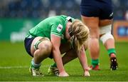 31 March 2024; Sam Monaghan of Ireland after her side's defeat in during the Women's Six Nations Rugby Championship match between Ireland and Italy at the RDS Arena in Dublin. Photo by Harry Murphy/Sportsfile
