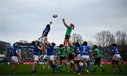 31 March 2024; Sam Monaghan of Ireland takes possession in a lineout during the Women's Six Nations Rugby Championship match between Ireland and Italy at the RDS Arena in Dublin. Photo by Harry Murphy/Sportsfile