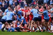 31 March 2024; Players tussle during the Allianz Football League Division 1 Final match between Dublin and Derry at Croke Park in Dublin. Photo by Piaras Ó Mídheach/Sportsfile