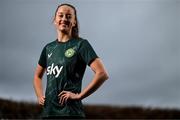 1 April 2024; Anna Patten poses for a portrait during a Republic of Ireland Women's media day at Castleknock Hotel in Dublin. Photo by Stephen McCarthy/Sportsfile