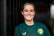 1 April 2024; Jessie Stapleton poses for a portrait during a Republic of Ireland Women's media day at Castleknock Hotel in Dublin. Photo by Stephen McCarthy/Sportsfile