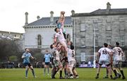 30 March 2024; A general view of a lineout during the annual Men’s Rugby Colours match between Dublin University and UCD at College Park in Trinity College, Dublin. Photo by Sam Barnes/Sportsfile