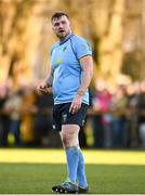 30 March 2024; Evin Coyle of UCD during the annual Men’s Rugby Colours match between Dublin University and UCD at College Park in Trinity College, Dublin. Photo by Sam Barnes/Sportsfile