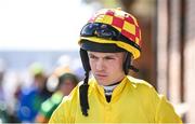 31 March 2024; Jockey Michael O'Sullivan before the Ryan's Cleaning Maiden Hurdle on day two of the Fairyhouse Easter Festival at Fairyhouse Racecourse in Ratoath, Meath. Photo by Seb Daly/Sportsfile