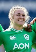 31 March 2024; Neve Jones of Ireland before the Women's Six Nations Rugby Championship match between Ireland and Italy at the RDS Arena in Dublin. Photo by Harry Murphy/Sportsfile