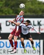 1 April 2024; Jack Keaney of Drogheda United in action against Sam Durrant of Dundalk during the SSE Airtricity Men's Premier Division match between Dundalk and Drogheda United at Oriel Park in Dundalk, Louth. Photo by Ben McShane/Sportsfile