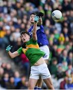 30 March 2024; Mark Diffley of Leitrim in action against Mark Barry of Laois during the Allianz Football League Division 4 final match between Laois and Leitrim at Croke Park in Dublin. Photo by Shauna Clinton/Sportsfile