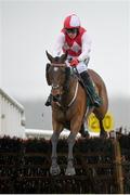 1 April 2024; Bottler'secret, with Keith Donoghue up, jump the last on their way to winning the O'Driscoll's Irish Whiskey Juvenile Hurdle on day three of the Fairyhouse Easter Festival at Fairyhouse Racecourse in Ratoath, Meath. Photo by Seb Daly/Sportsfile