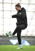 1 April 2024; Megan Campbell during a Republic of Ireland Women's training session at the Sport Ireland National Indoor Arena on the Sport Ireland Campus in Dublin. Photo by Stephen McCarthy/Sportsfile