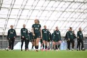 1 April 2024; Denise O'Sullivan and team-mates during a Republic of Ireland Women's training session at the Sport Ireland National Indoor Arena on the Sport Ireland Campus in Dublin. Photo by Stephen McCarthy/Sportsfile