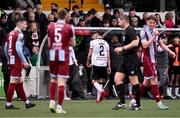 1 April 2024; Archie Davies of Dundalk leaves the pitch after being sent off during the SSE Airtricity Men's Premier Division match between Dundalk and Drogheda United at Oriel Park in Dundalk, Louth. Photo by Ben McShane/Sportsfile