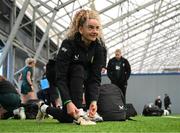 1 April 2024; Leanne Kiernan during a Republic of Ireland Women's training session at the Sport Ireland National Indoor Arena on the Sport Ireland Campus in Dublin. Photo by Stephen McCarthy/Sportsfile