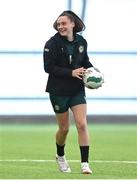 1 April 2024; Jess Ziu during a Republic of Ireland Women's training session at the Sport Ireland National Indoor Arena on the Sport Ireland Campus in Dublin. Photo by Stephen McCarthy/Sportsfile