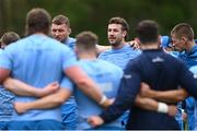 1 April 2024; Caelan Doris, centre right, during Leinster rugby squad training at UCD in Dublin. Photo by Harry Murphy/Sportsfile