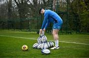 1 April 2024; Harry Byrne during Leinster rugby squad training at UCD in Dublin. Photo by Harry Murphy/Sportsfile
