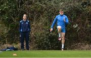 1 April 2024; Garry Ringrose trains with senior physiotherapist Emma Gallivan during Leinster rugby squad training at UCD in Dublin. Photo by Harry Murphy/Sportsfile